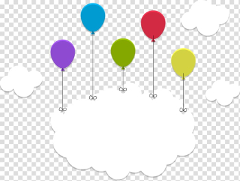 Light Cloud Sky Moon , Balloon clouds title frame, illustration of balloons and clouds transparent background PNG clipart