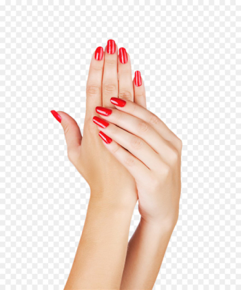 Light Nail polish Manicure Gel nails - Hands painted red nail polish 