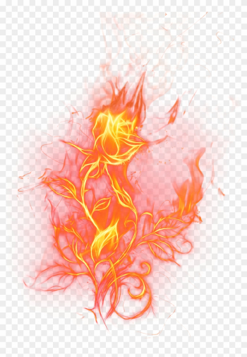 Light Rose Fire Clip Art - Fire Rose Png