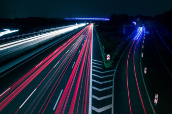 Light Trails on Road at Night Light Trails on Road at Night