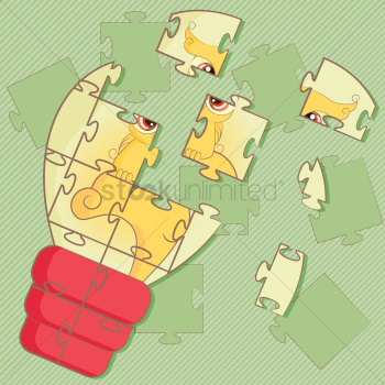 Lightbulb concept of idea puzzle Lightbulb concept of idea puzzle