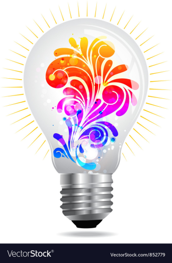 Lightbulb with floral vector image