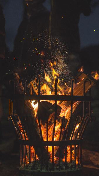 lighted bonfire lighted bonfire