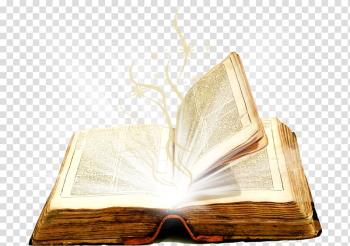 Lighted open book, Bible Psalms Book of Nehemiah, Magic Books transparent background PNG clipart