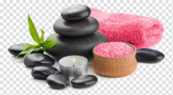 Lighted tealight candle, Day spa Stone massage Beauty Parlour, Spa day transparent background PNG clipart