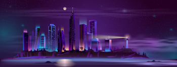 Lighthouse on city bay shore cartoon Free Vector Lighthouse on city bay shore cartoon Free Vector