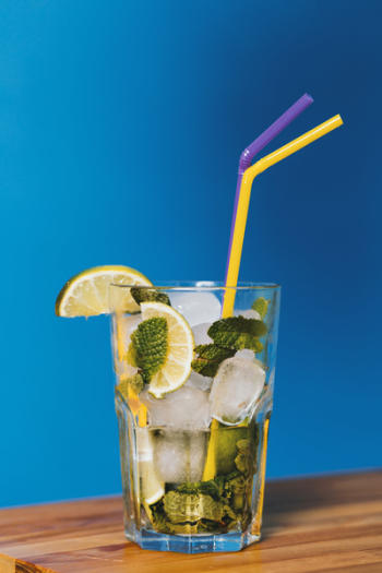 Lime Cocktail Drink With Two Straws Lime Cocktail Drink With Two Straws