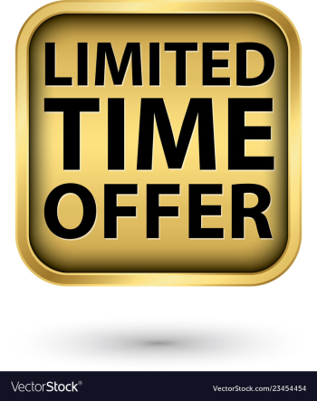 Limited time offer golden label vector image Limited time offer golden label vector image