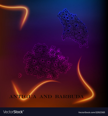 Line and point light on dark background with map vector image Line and point light on dark background with map vector image