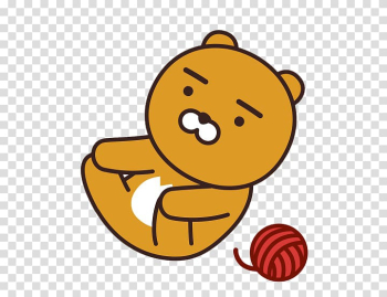Line application bear illustration, KakaoTalk Kakao Friends Emoticon, Kakao ryan transparent background PNG clipart