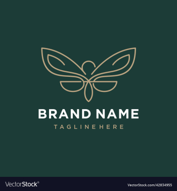 line art butterfly logo template