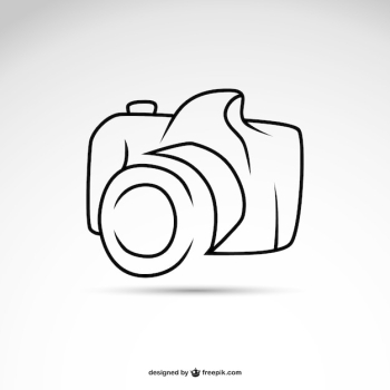 Line art camera symbol logo template Line art camera symbol logo template