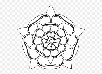 Line Art Flowers - Tudor Rose To Colour Line Art Flowers - Tudor Rose To Colour