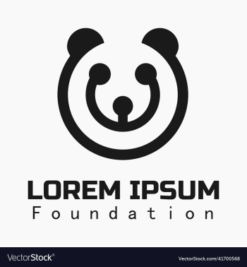 line art panda icon logo line art panda icon logo