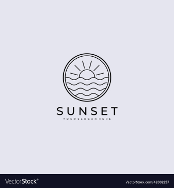 line art sunset or sunrise logo line art sunset or sunrise logo