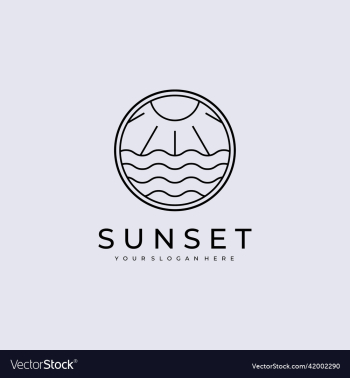 line art sunset or sunrise logo line art sunset or sunrise logo