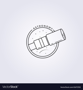 line art telescope logo in circle badge sky line art telescope logo in circle badge sky