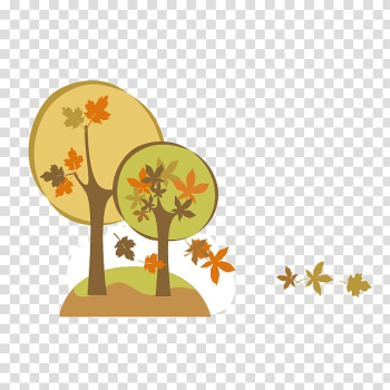 Line tree Map, Autumn leaves transparent background PNG clipart