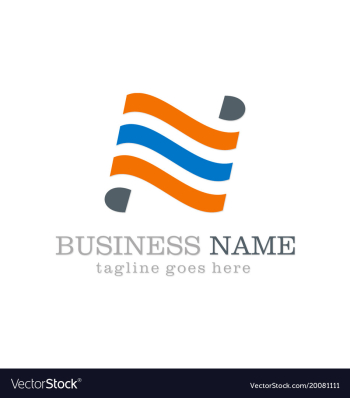 Line wave business logo design vector image Line wave business logo design vector image