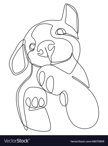linear drawing of a puppy linear drawing of a puppy