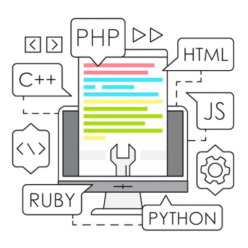 Linear web development illustration Linear web development illustration