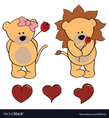 lion character cartoon valentine rose pack lion character cartoon valentine rose pack
