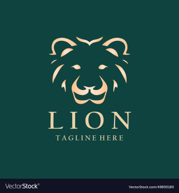 lion head logo design template