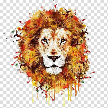 Lion illustration, Lion Leopard Tiger T-shirt Wildlife, Drawing lion transparent background PNG clipart