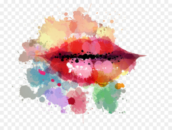 Lip Watercolor painting - Hand-painted watercolor lips Lip Watercolor painting - Hand-painted watercolor lips