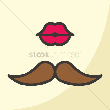Lips and mustache Lips and mustache