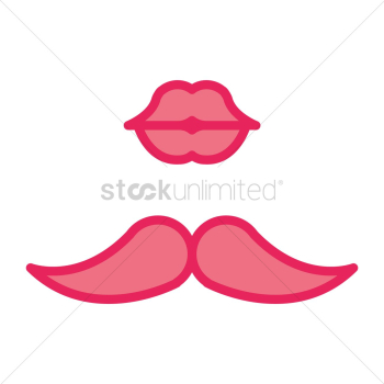 Lips and mustache Lips and mustache