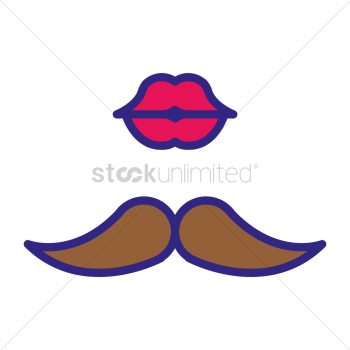 Lips and mustache Lips and mustache