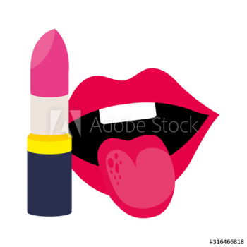 lipstick with sexy mouth pop art style design lipstick with sexy mouth pop art style design
