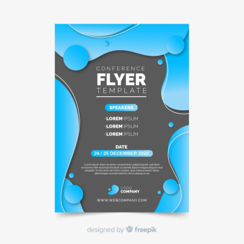 Liquid effect of flat conference flyer template Free Vector Liquid effect of flat conference flyer template Free Vector