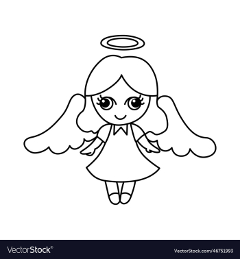 little angel cartoon coloring page for