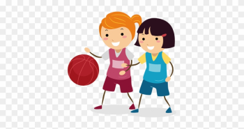 Little Basketball Girls Wall Sticker - Girl Playing Netball Clipart