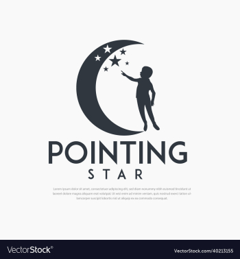 little boy pointing star logo little boy pointing star logo