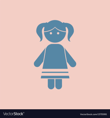 Little cute girl in dress vector image Little cute girl in dress vector image