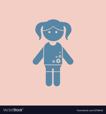 Little cute girl vector image Little cute girl vector image