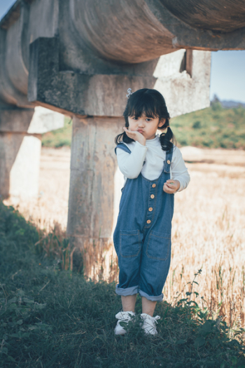 Little Girl In Dungarees Little Girl In Dungarees