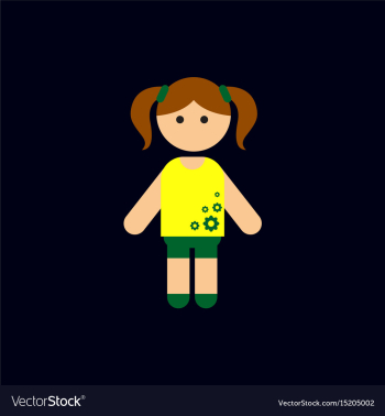 Little girl kid child cute girl vector image Little girl kid child cute girl vector image