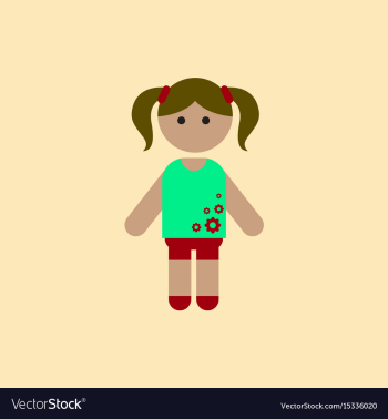 Little girl kid child cute girl vector image Little girl kid child cute girl vector image