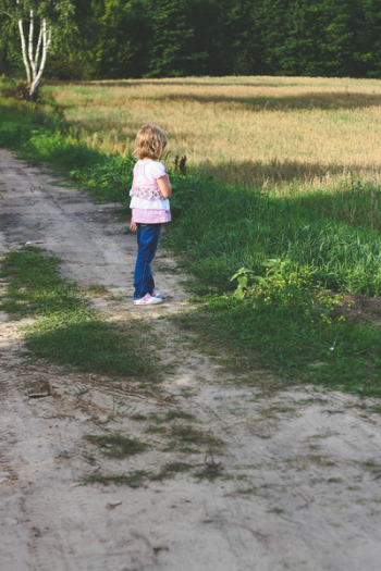 Little girl on path Little girl on path