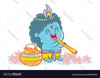 Little krishna in kawaii style vector image Little krishna in kawaii style vector image
