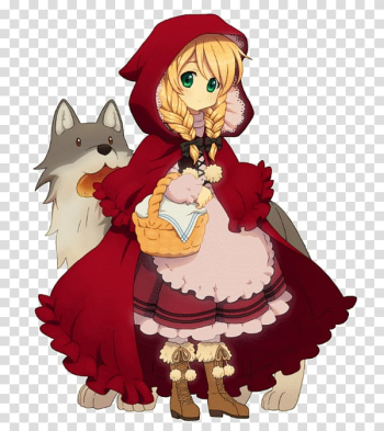 Little Red Riding Hood Big Bad Wolf Grimms' Fairy Tales Anime, Anime transparent background PNG clipart