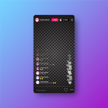Live stream instagram interface design Free Vector Live stream instagram interface design Free Vector