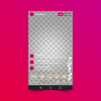 Live stream instagram interface style Free Vector Live stream instagram interface style Free Vector