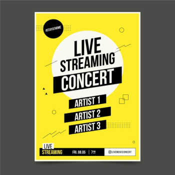 Live streaming music concert poster Free Vector Live streaming music concert poster Free Vector