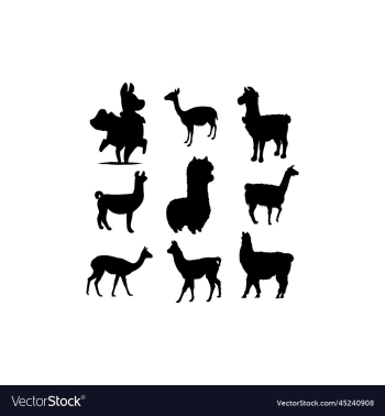 llama animal set silhouette design llama animal set silhouette design