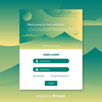 Log in landing page web template Free Vector Log in landing page web template Free Vector